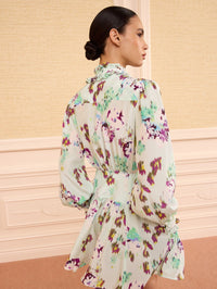 ULLA JOHNSON VIOLA SILK MINI DRESS IN OASIS - 4