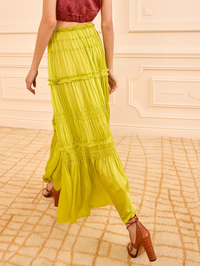 Virginie Silk Skirt by ULLA JOHNSON - View 2