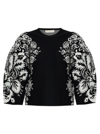 Alara 3/4 Sleeve Jacquard Pullover