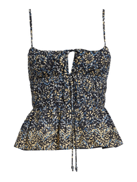 Anya Smocked Peplum Top in Midnight Bloom