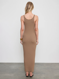 Military Rib Slim Tank Dress in Army