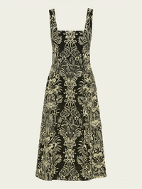 Natali Tank A-Line Dress in Noir Flora