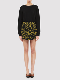 Leyla Wool Mini Skirt in Amber