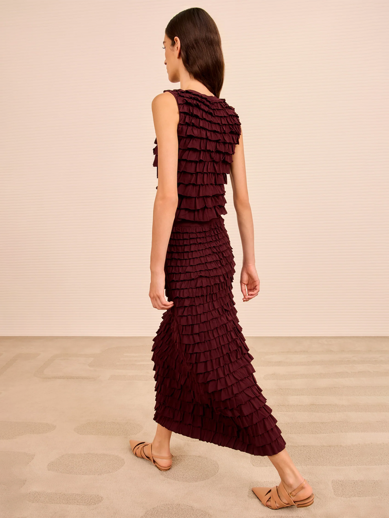 Mimi Ruffled Midi Skirt
