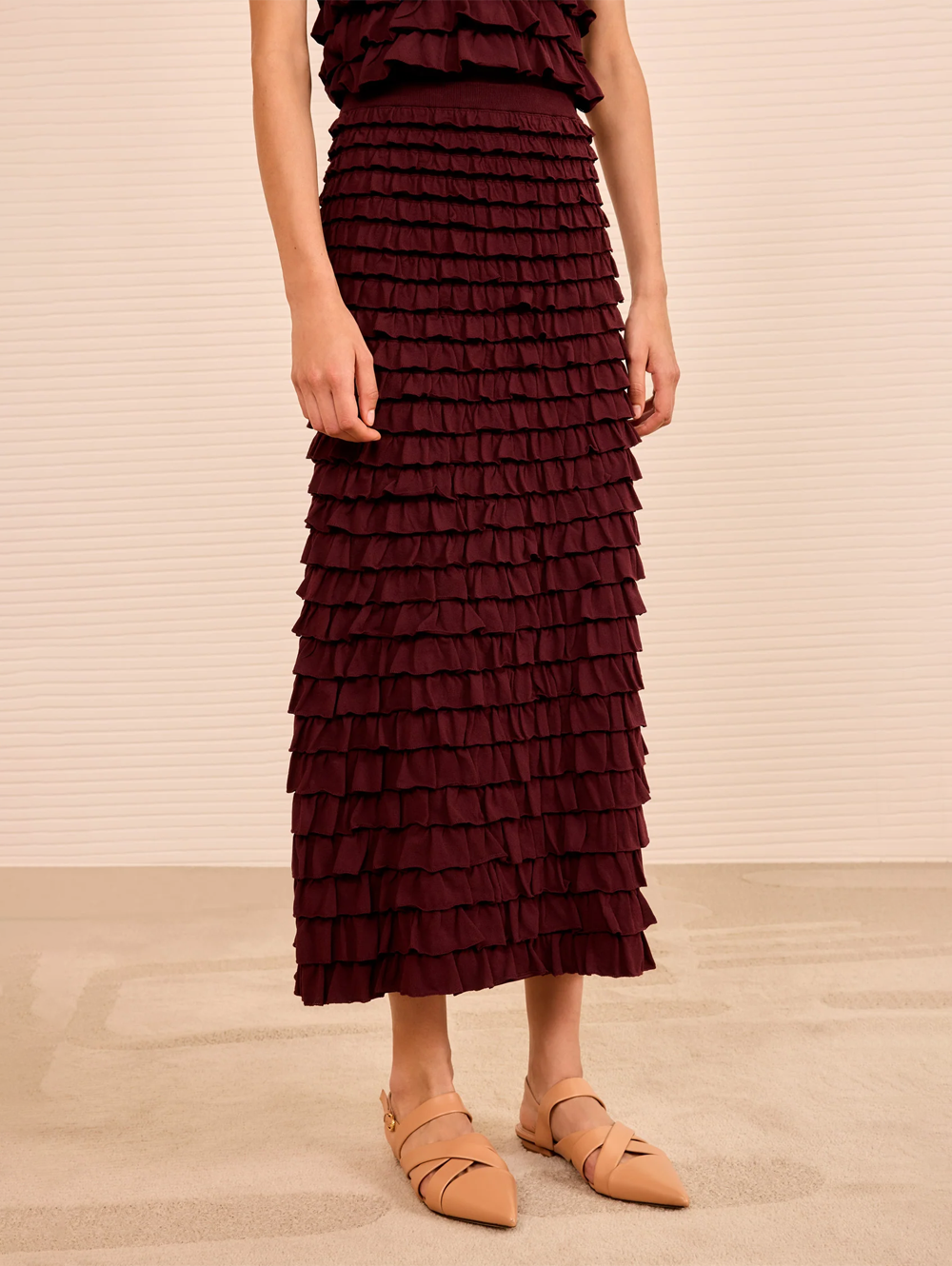 Mimi Ruffled Midi Skirt