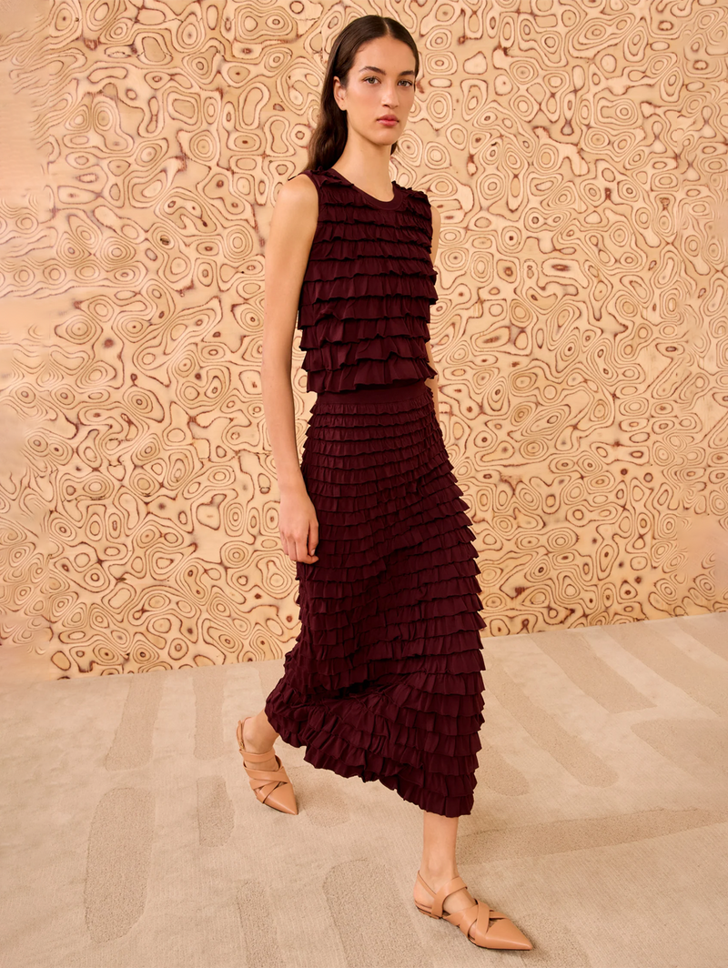 Mimi Ruffled Midi Skirt
