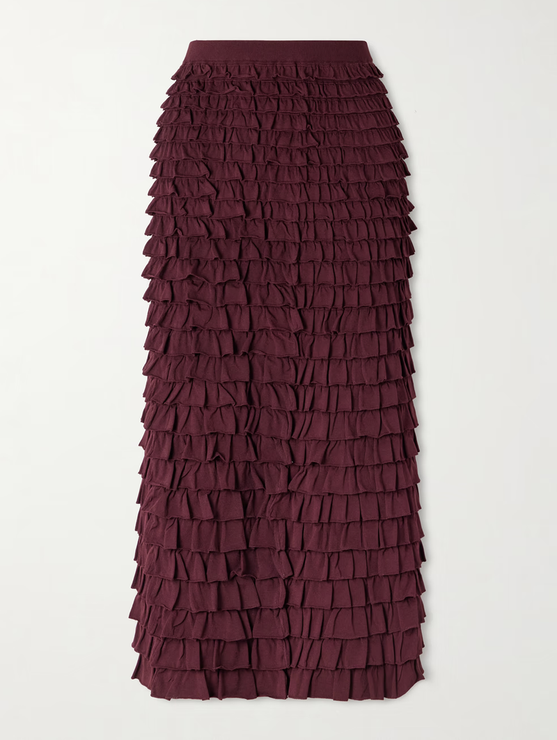 Mimi Ruffled Midi Skirt