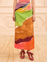 Inez Satin Pencil Skirt