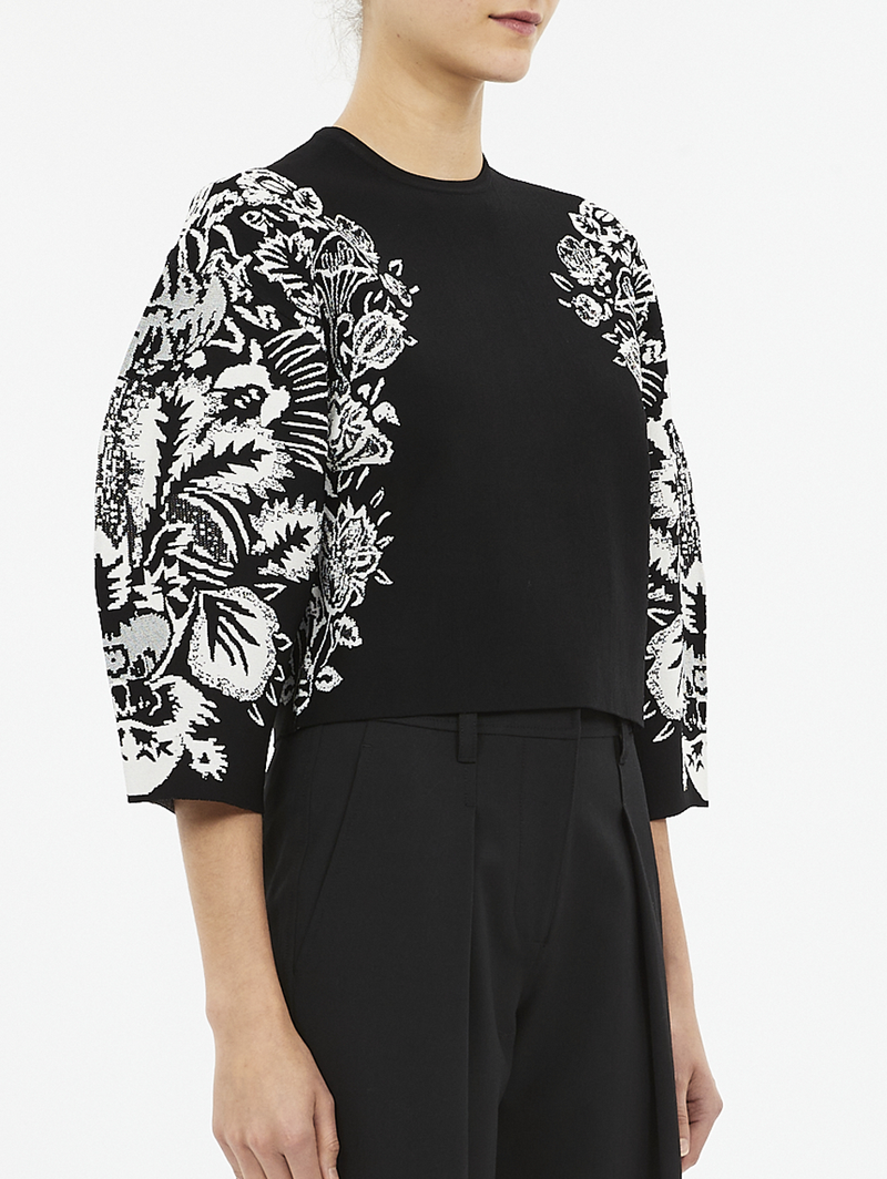 Alara 3/4 Sleeve Jacquard Pullover