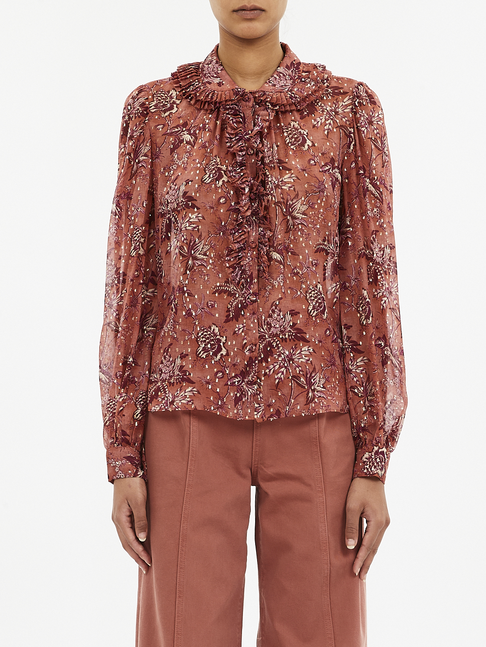 Nina Chiffon Blouse in Oleander
