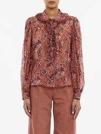 Nina Chiffon Blouse in Oleander