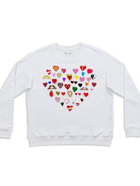 UNFORTUNATE PORTRAIT HEARTS SWEATSHIRT in White – Image 3