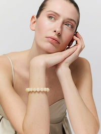 VANESSA BARONI Mini Beads Flex Bracelet in Latte Marble in LATTE MARBLE – Image 2