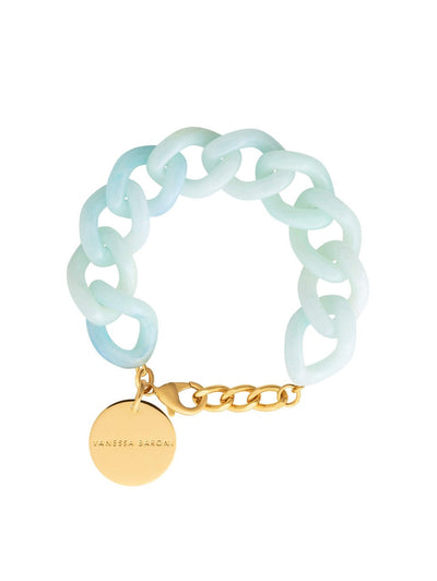 Mini Flat Chain Bracelet in Cloud Marble