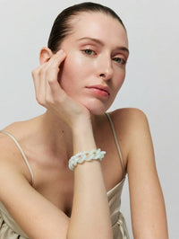 VANESSA BARONI Mini Flat Chain Bracelet in Cloud Marble in CLOUD MARBLE – Image 2