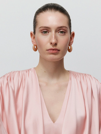 VANESSA BARONI Moon Earring in Blush Marble in BLUSH MARBLE – Image 2