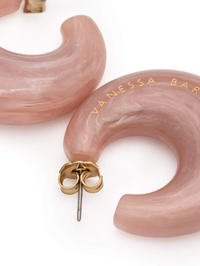 VANESSA BARONI Moon Earring in Blush Marble in BLUSH MARBLE – Image 3