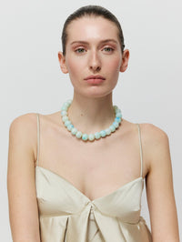 VANESSA BARONI Small Beads Necklace in Cloud Marble in CLOUD MARBLE – Image 2