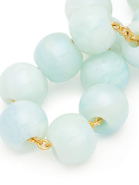 VANESSA BARONI Small Beads Necklace in Cloud Marble in CLOUD MARBLE – Image 3