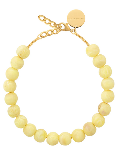 Small Beads Necklace in Lemon Marble