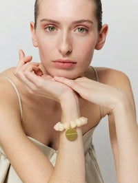 VANESSA BARONI Stone Flex Bracelet in Latte Marble in LATTE MARBLE – Image 2