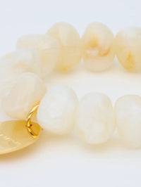 VANESSA BARONI Stone Flex Bracelet in Pearl Marble in PEARL MARBLE – Image 2