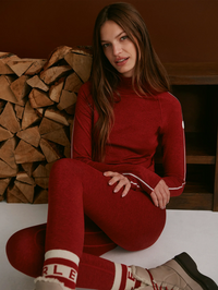 Always Warm Base Layer Legging in Red Dahlia Marl by VARLEY - View 6