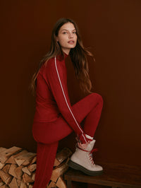 VARLEY ALWAYS WARM MOCK NECK BASE LAYER IN RED DAHLIA MARL - 2
