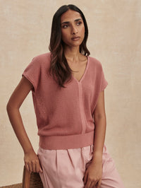 VARLEY Ashford Knit Top in Ash Rose - 1