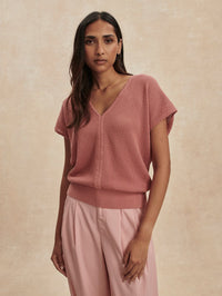 VARLEY Ashford Knit Top in Ash Rose - 3