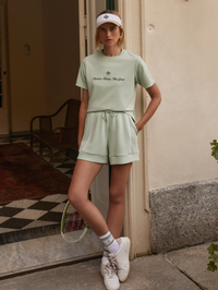 VARLEY Barnes High Rise Short 4.5 in Aqua Foam in AQUA FOAM – Image 5