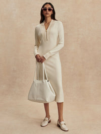 VARLEY Bree Half Zip Midi Dress in Pristine - 3