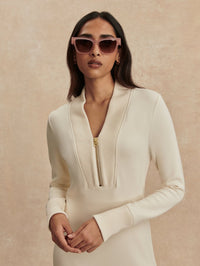 VARLEY Bree Half Zip Midi Dress in Pristine - 4