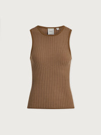 VARLEY Hanson Rib Knit Tank in Mid Tan – Image 1