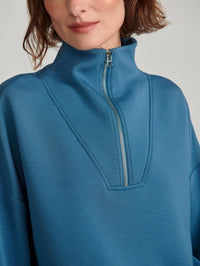 VARLEY Hawley Half Zip Sweat in Mallard Blue - 4