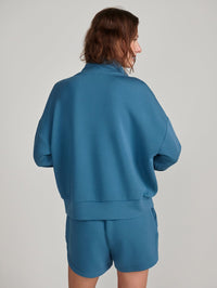 VARLEY Hawley Half Zip Sweat in Mallard Blue - 5
