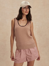 VARLEY Higson Knit Tank in Light Taupe in LIGHT TAUPE – Image 1