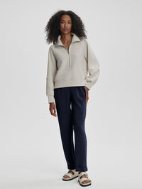 VARLEY MILANO HALF ZIP SWEAT 2.0 IN MIRAGE GREY/SNOW WHITE – Image 3