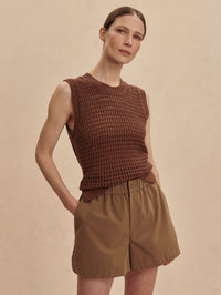 VARLEY Nila Mid Rise Short 3.5 in Taupe Stone – Image 3