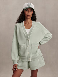 VARLEY Scottie Cardigan in Aqua Foam in AQUA FOAM – Image 1