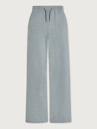 Flat lay of the Varley Motion Easy Jogger 30 in Blue Green Marl showing the drawstring and wide leg