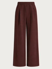 Front view of the Extra Wide Leg Pant 29.5 In in deep mahogany by Varley