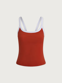 VARLEY Theon Scoop Neck Tank in Baked Apple - 6
