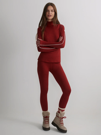 Always Warm Base Layer Legging in Red Dahlia Marl