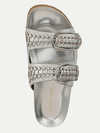 Paige Buckle Sandal in Silver