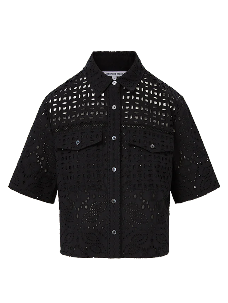 Spruce Eyelet Short-Sleeve Button-Down