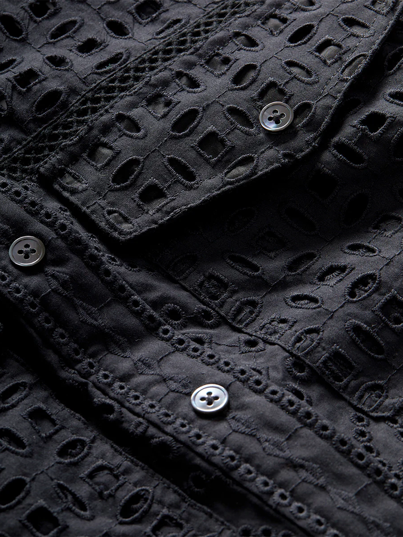 Spruce Eyelet Short-Sleeve Button-Down