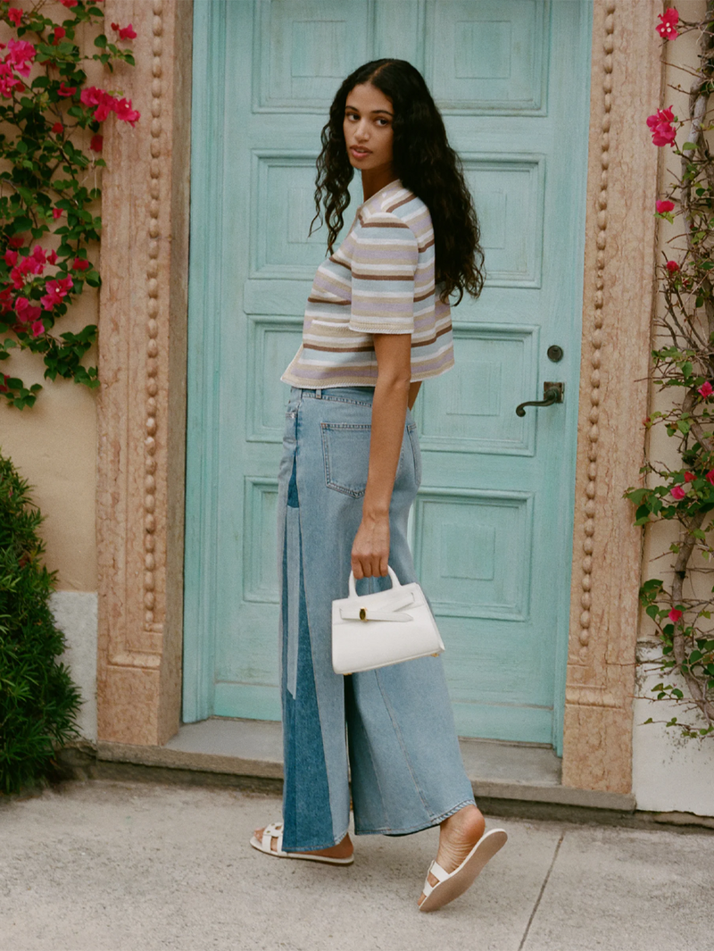Vicki Patchwork Wide-Leg Jean
