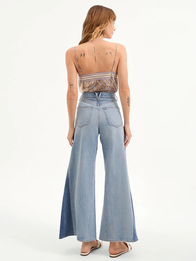 Vicki Patchwork Wide-Leg Jean