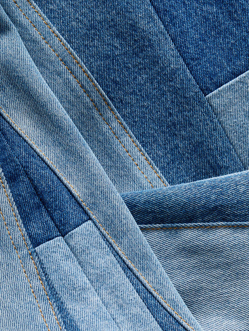 Vicki Patchwork Wide-Leg Jean